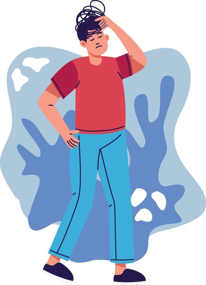 Illustration of a People Mental Disorder on White Background. vector