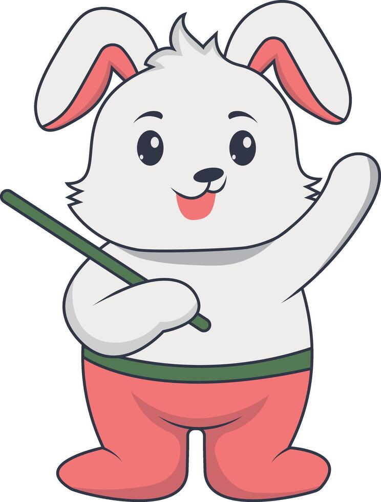 Rabbit Character Illustration, Isolated on White Background vector