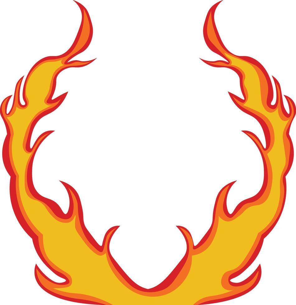 Fire Frame Illustration in Cartoon Design. vector