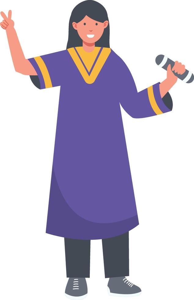 Student Graduation Character on White Background vector