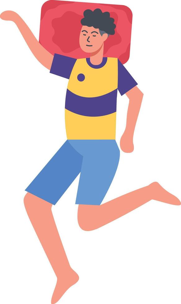 Men Sleeping Pose Character with Cartoon Design vector