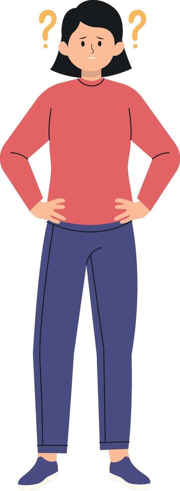 Illustration of Person Asking Question on White Background. vector