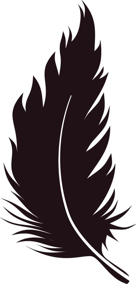 Bird Feather Silhouette in Simple Design vector