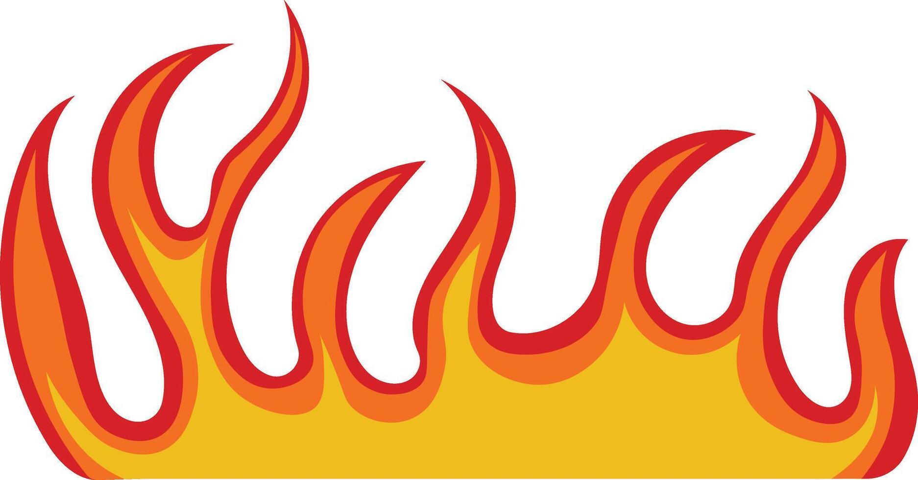 Fire Frame Illustration in Red and Orange Color Design vector