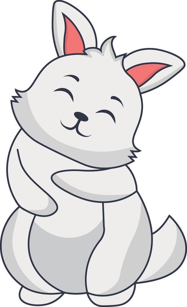 Rabbit Character Illustration with Cartoon Design. vector
