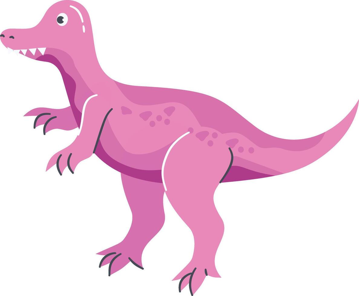 Cute Dinosaurs Cartoon Character, Isolated on White Background. vector