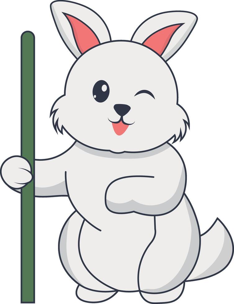 Rabbit Character Illustration on White Background vector