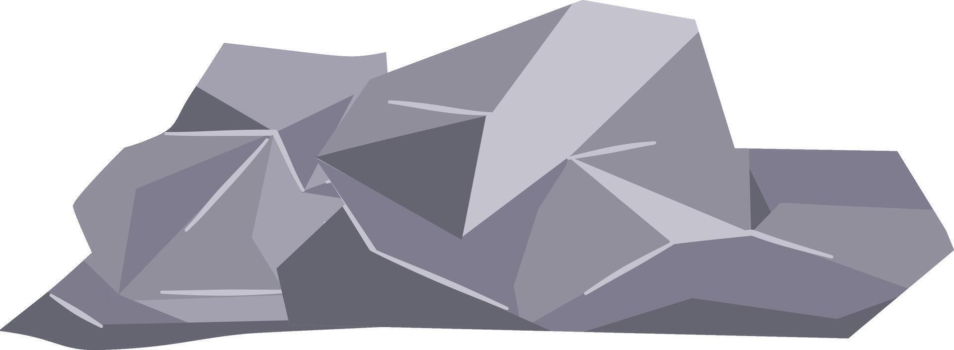 Boulder Rock Illustration, Isolated on White Background vector