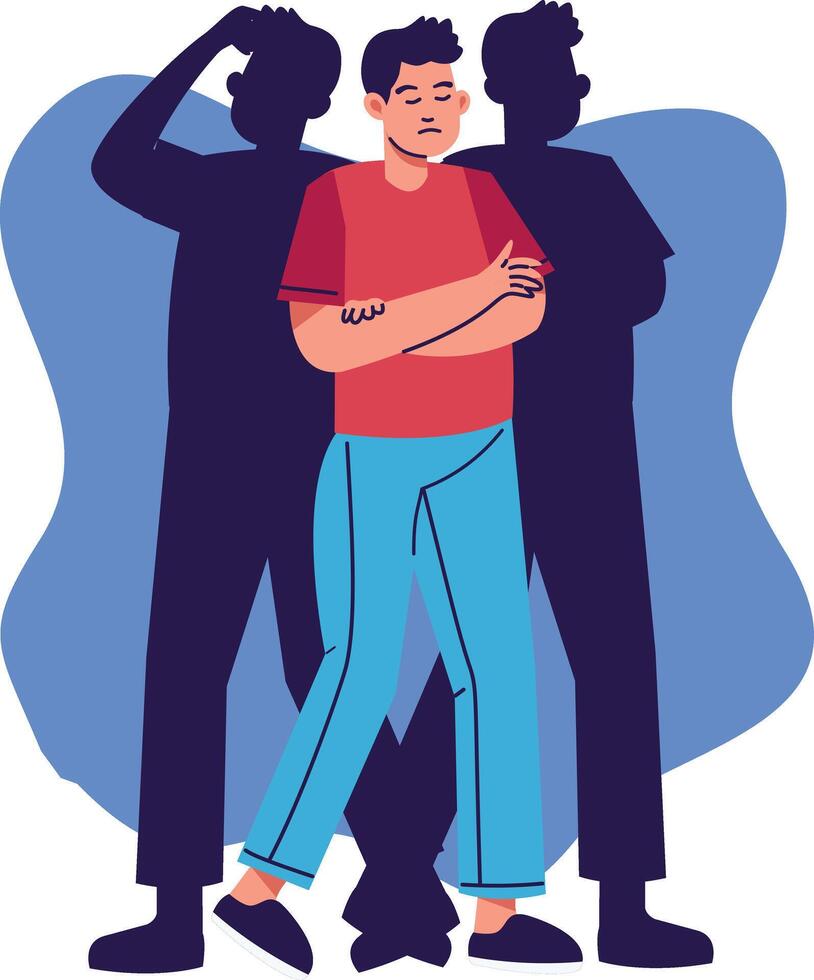Illustration of a People Mental Disorder in Flat Design. vector