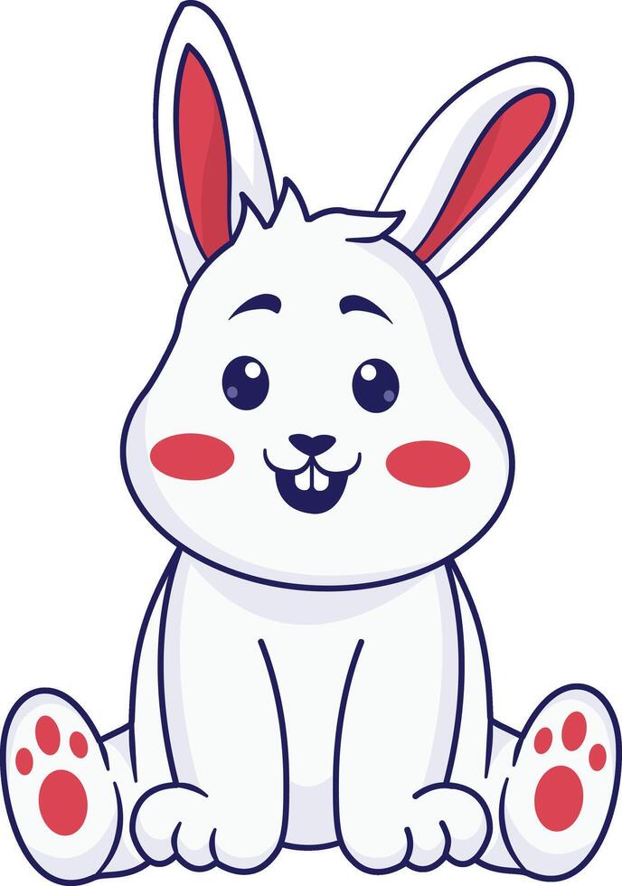 Illustration of Cute Rabbit Holding Carrot on White Background, vector