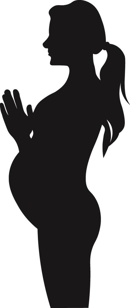 Pregnant Lady Silhouette in Simple Design. vector