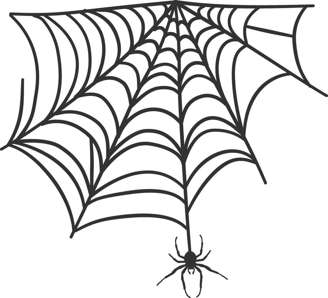 Spider Web Decorative in Flat Design. vector
