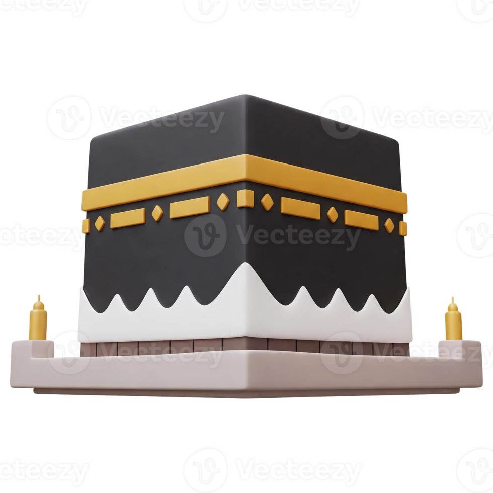 3D Cartoon Rendering of the Kaaba in Mecca png