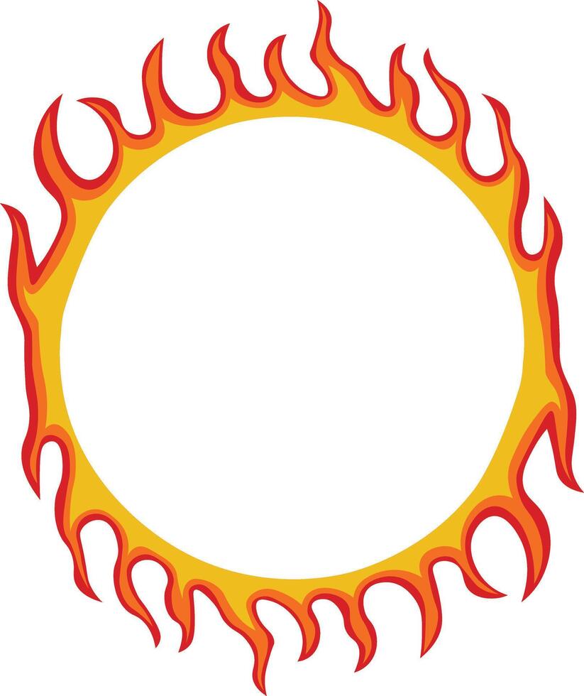 Fire Frame Illustration Isolated on White Background. vector
