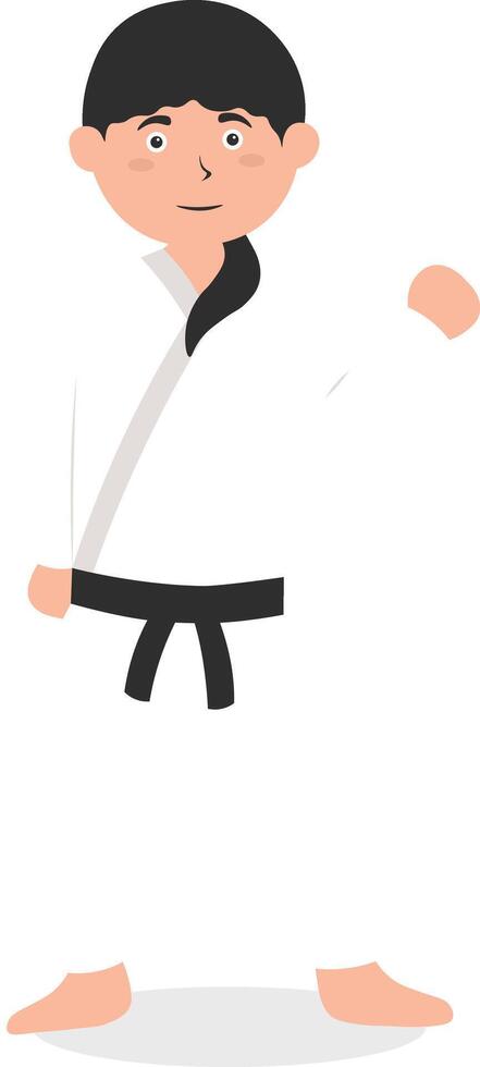 Children Karate Illustration on White Background vector