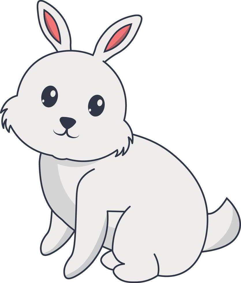 Rabbit Character Illustration on White Background. vector