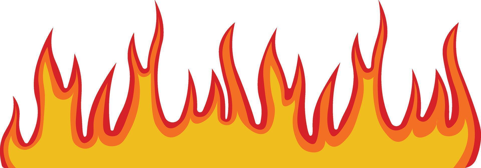 Fire Frame Illustration in Red and Orange Color Design, Isolated on White Background, vector