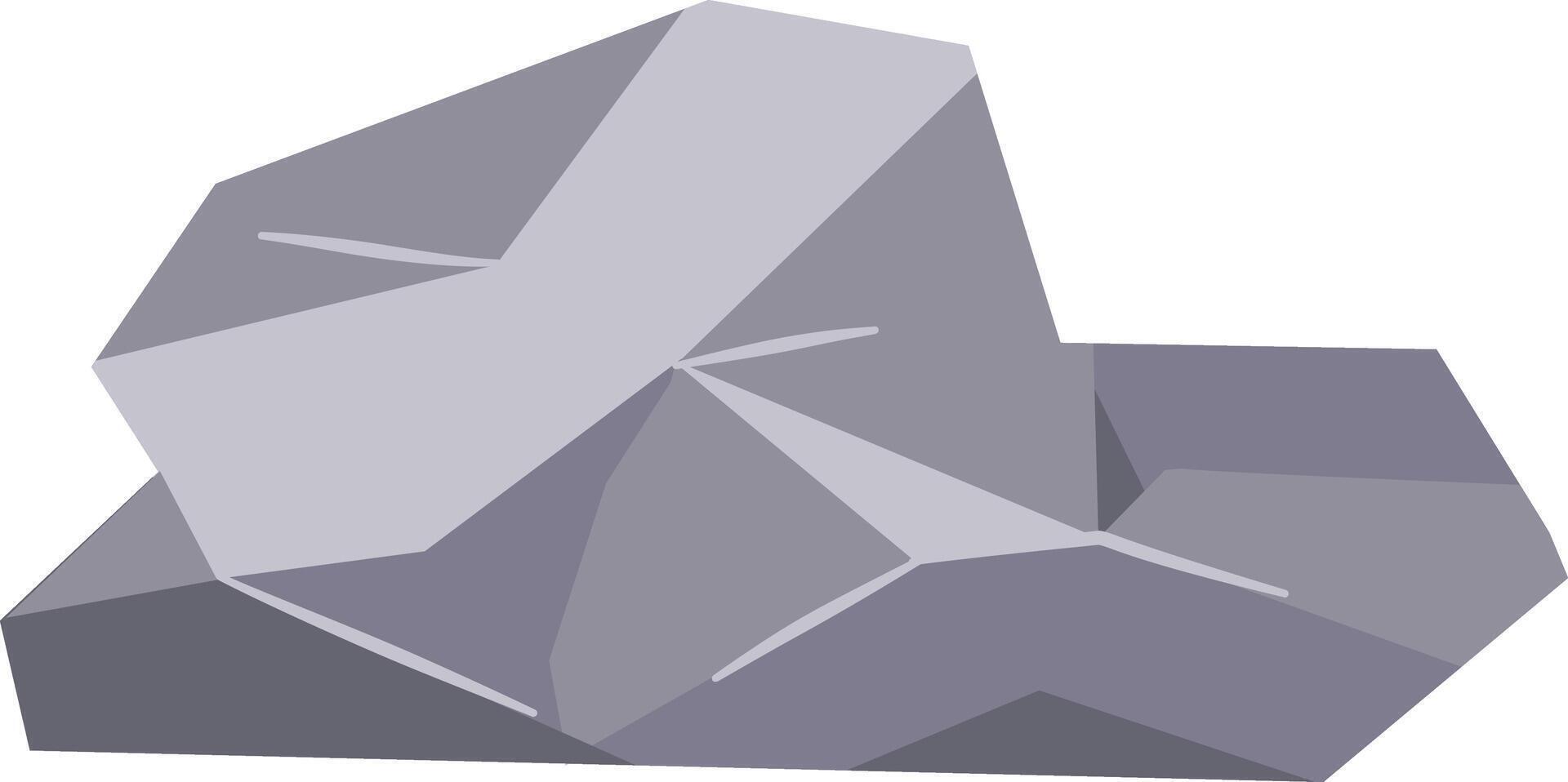 Boulder Rock Illustration, Isolated on White Background. vector