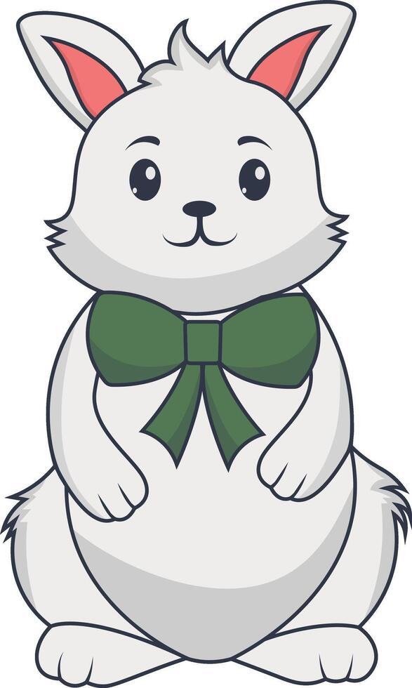 Rabbit Character Illustration Isolated on White Background. vector