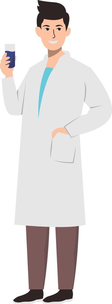 Pharmacist Staff Character in Cartoon Design vector
