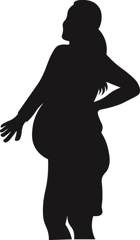 Pregnant Lady Silhouette in Cartoon Shape vector