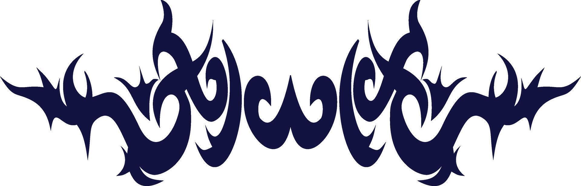 Neo Tribal Tattoo Border Element in Simple Design vector
