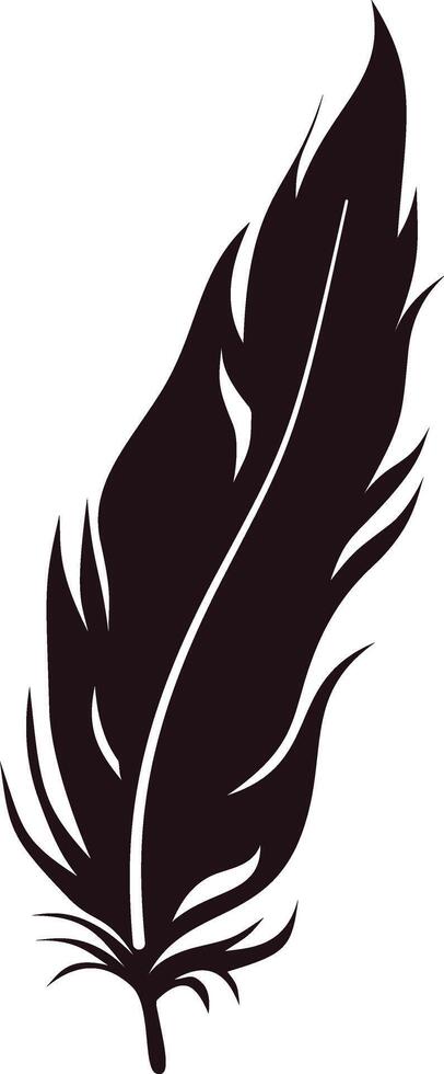 Bird Feather Silhouette with Simple Shape vector
