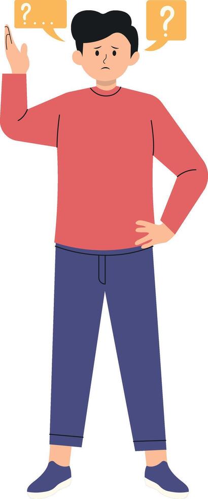 Illustration of Person Asking Question with Flat Design vector