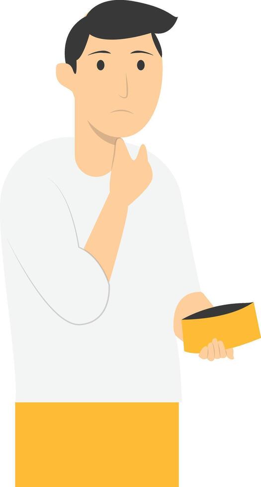 People Holding Empty Wallet in Cartoon Style vector