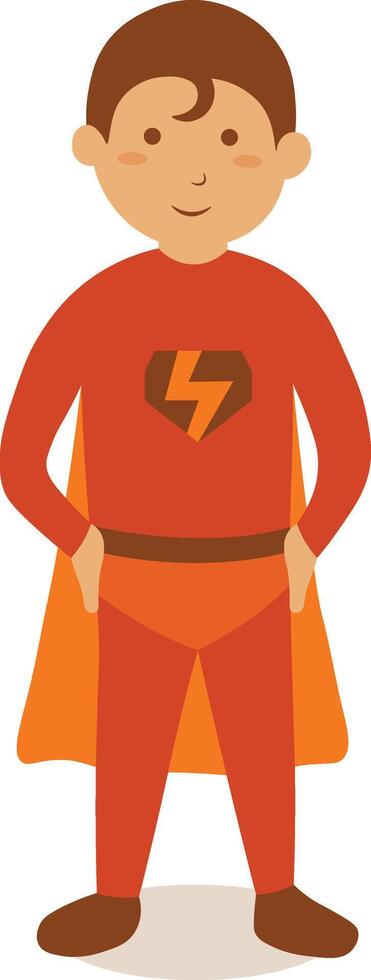 Children Superhero Illustration with Cartoon Design vector