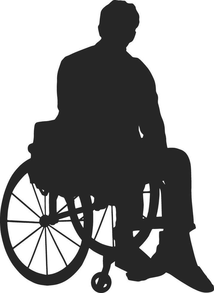 Silhouette of Disabled Wheelchair with Simple Design, vector