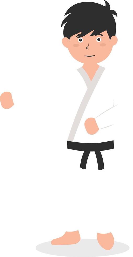 Children Karate Illustration Isolated on White Background. vector