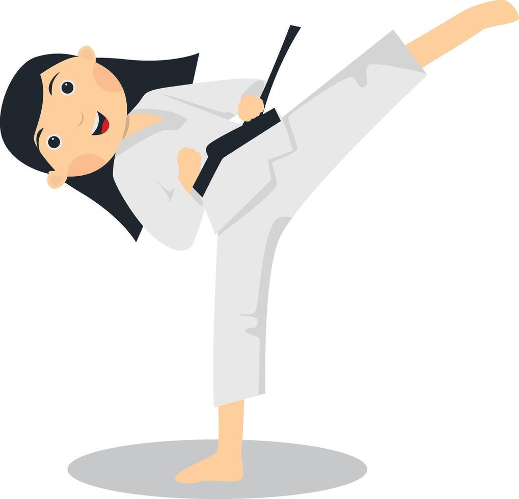 Kid Karate Illustration Isolated on White Background vector