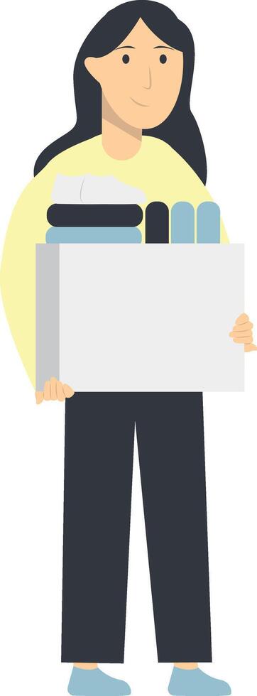 Person Volunteers and Donation Character in Flat Design, vector