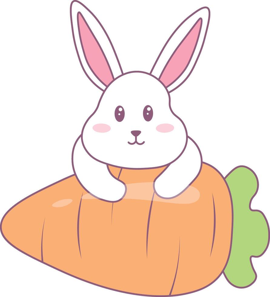 Cute Rabbit Illustration Isolated on White Background vector