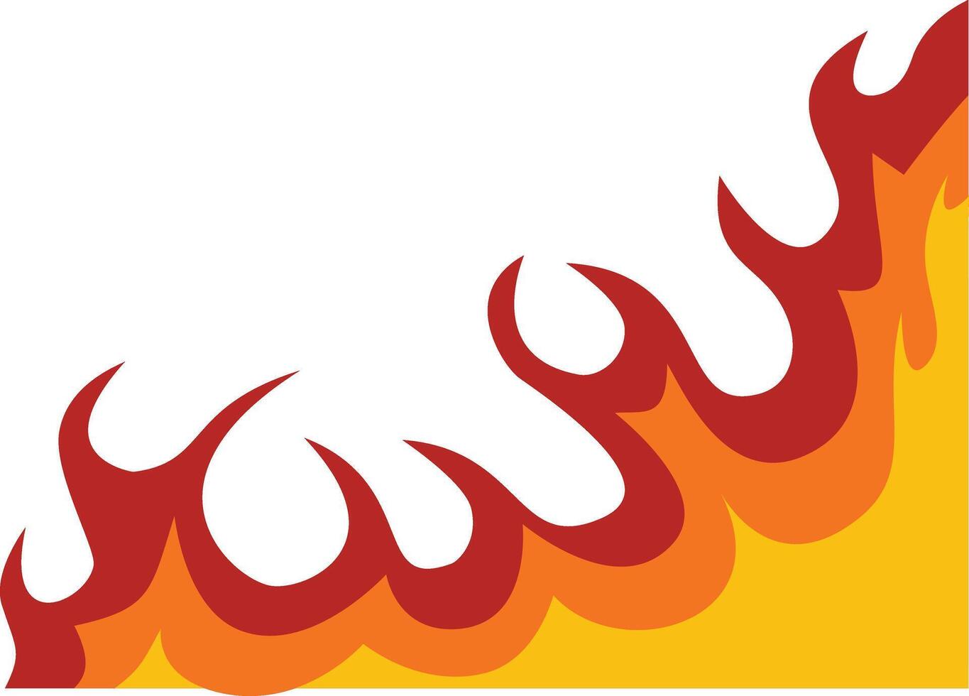 Fire Frame Border Icon in Cartoon Design, Isolated on White Background, vector