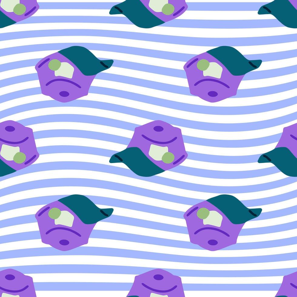 Seamless Cap Pattern Design vector