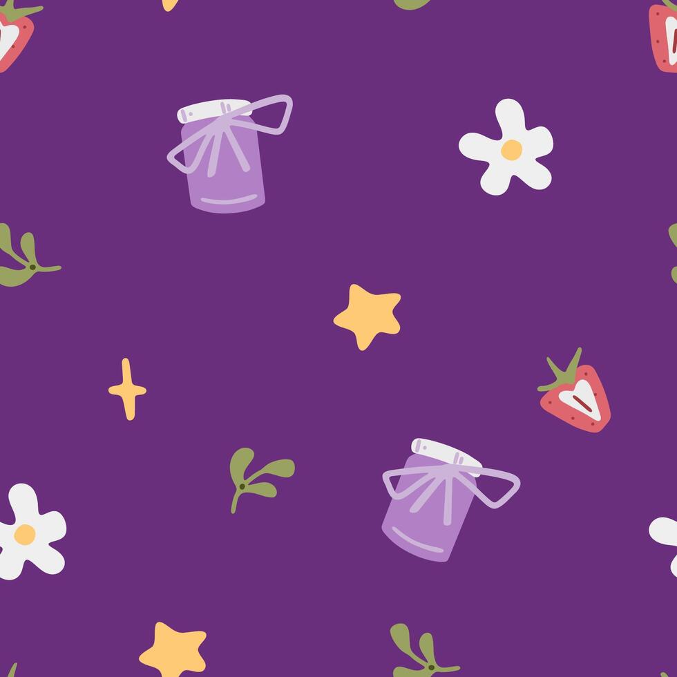 Seamless Jam Jar Magic Pattern vector