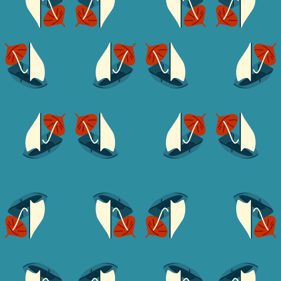 Seamless Sailing Boat Pattern vector