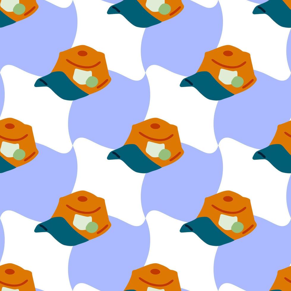 Seamless Camping Tent Pattern Design vector