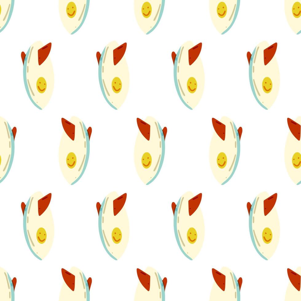 Smiley Surfboard Seamless Pattern vector
