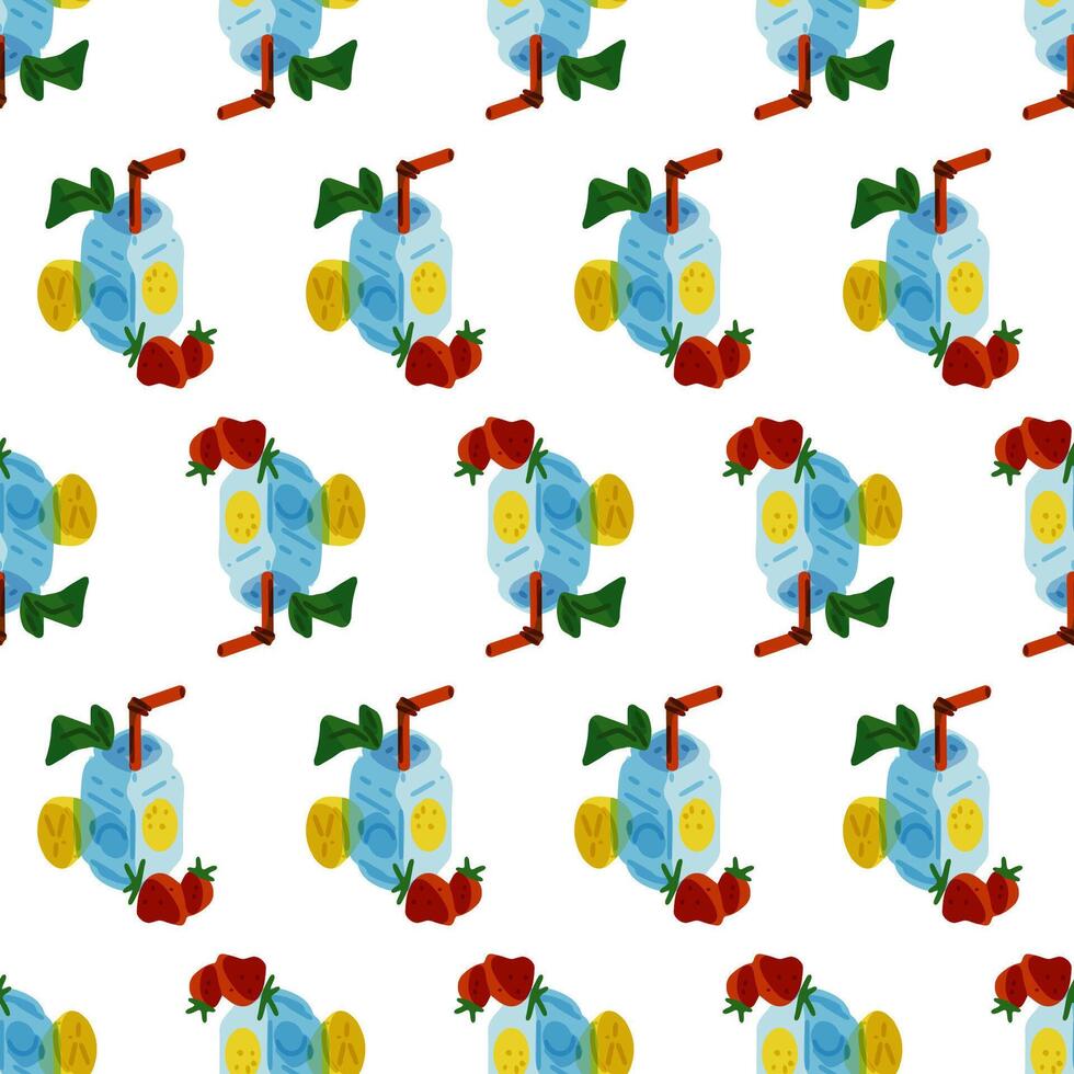 Seamless Summer Drink Pattern vector