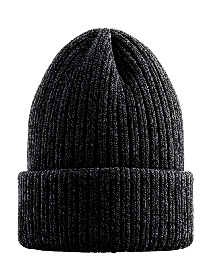 Dark Knit Beanie Hat for Winter Fashion and Outdoor Activities png