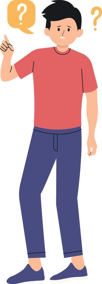 Illustration of Person Asking Question with Flat Design. vector