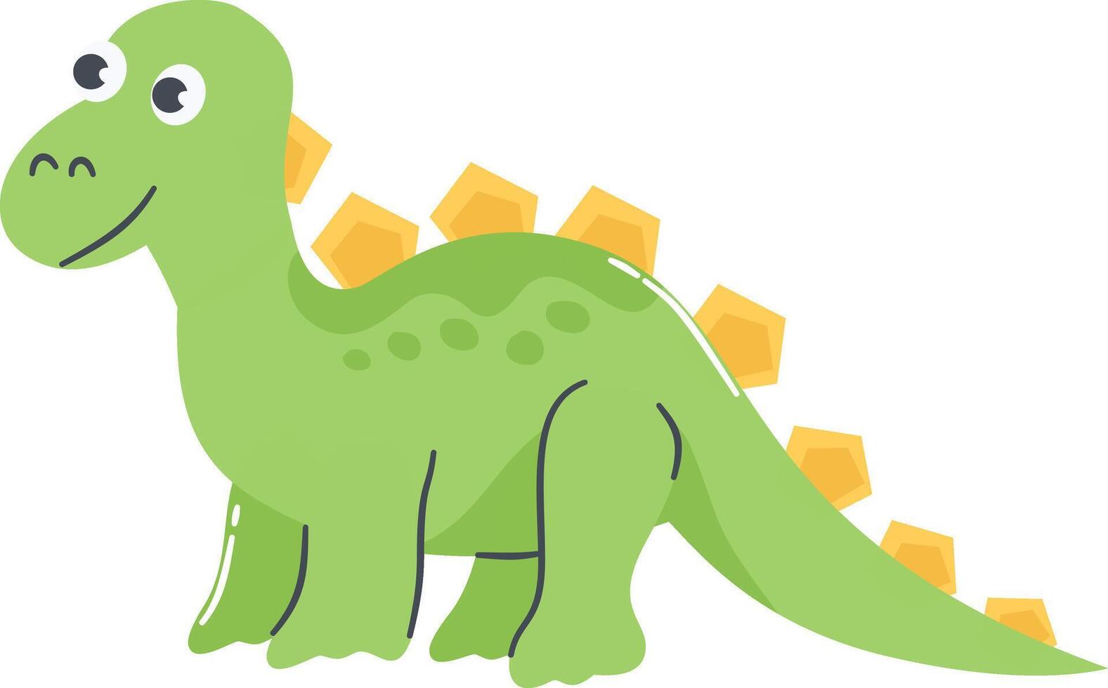 Cute Dinosaurs Cartoon Character Isolated on White Background. vector