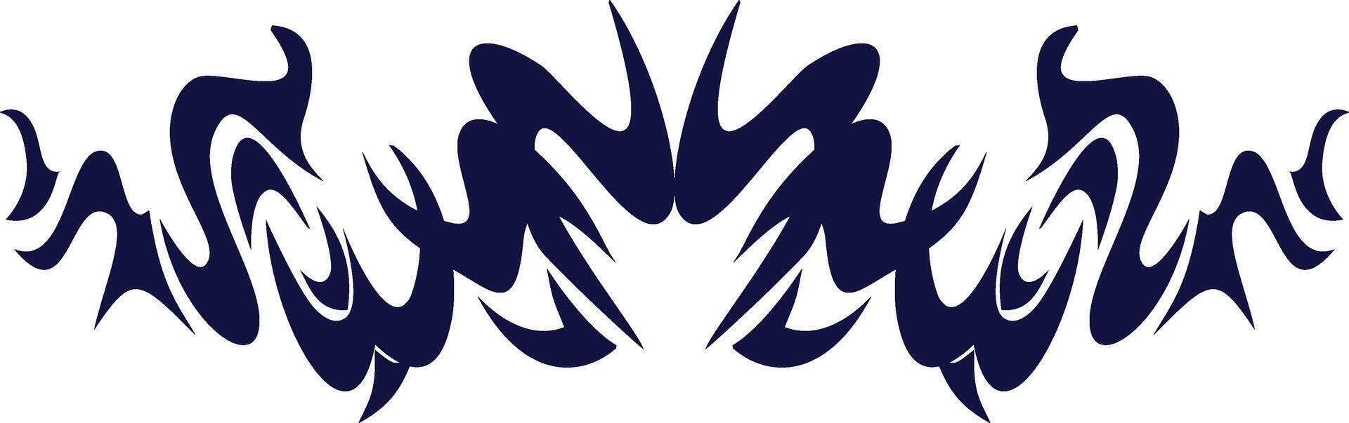 Neo Tribal Tattoo Border Element with Simple Design. vector