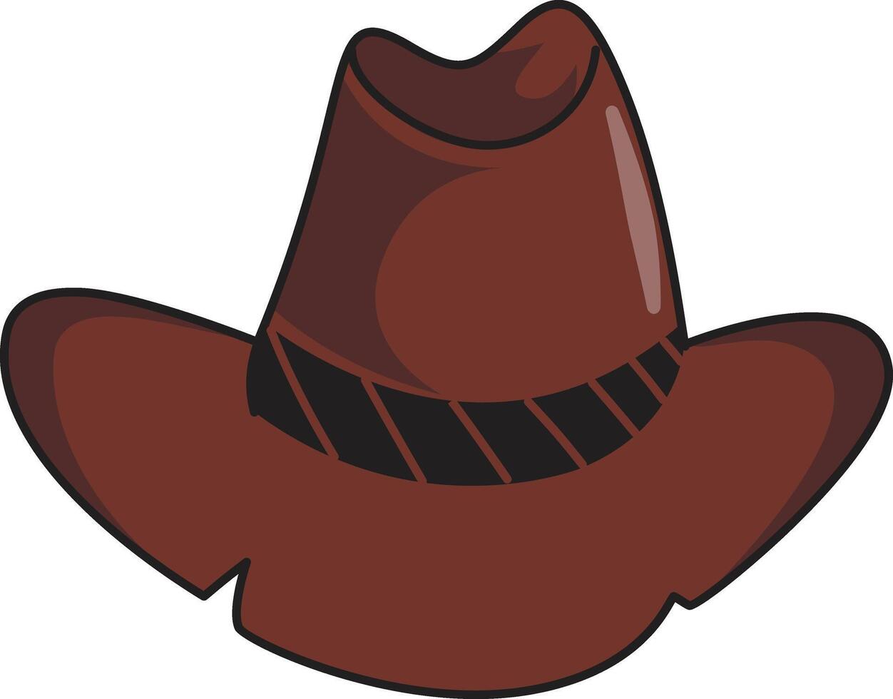 Cowboy Hat Illustration with Cartoon Design. Isolated on White Background. vector