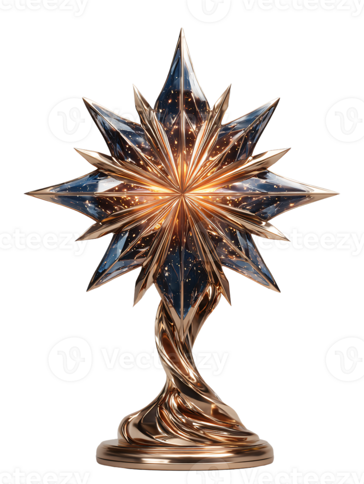 Stunning Star Sculpture with Shiny Details and Elegant Design png