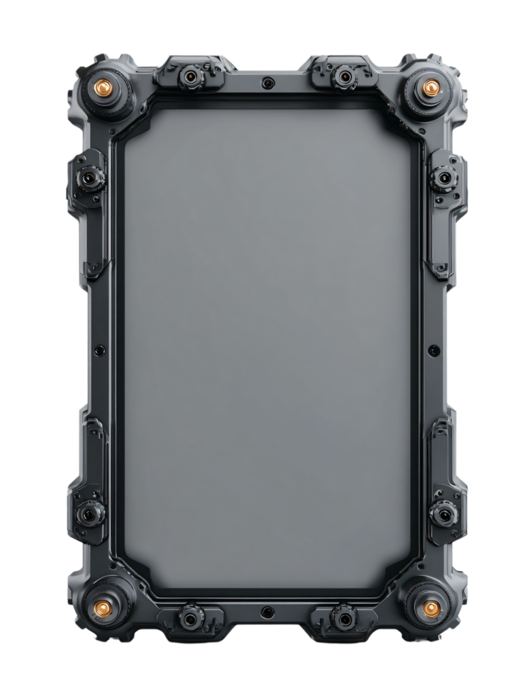 Industrial Style Black Frame with Unique Fastening Elements Empty Space png