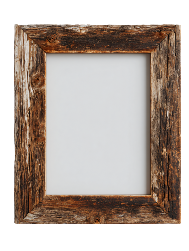 Rustic Wooden Frame with Blank Space for Art or Photographs png